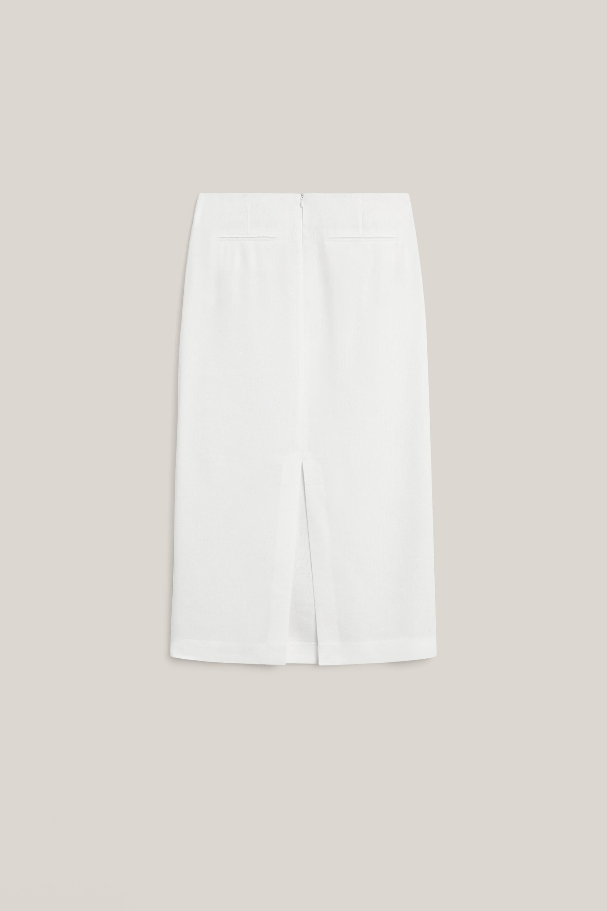 Straight linen blend midi skirt - LIMITED EDITION