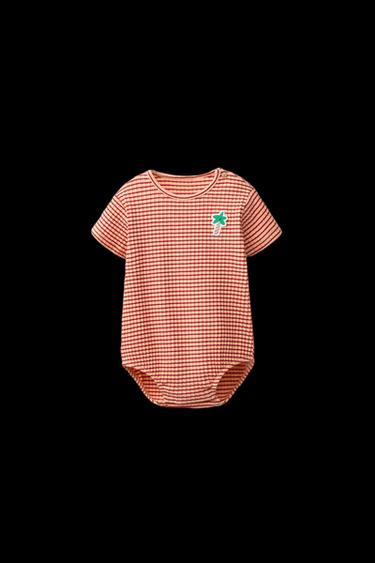 STRIPED PALM TREE PATCH BODYSUIT MODAL BLEND - Orange by Zara - Image 0