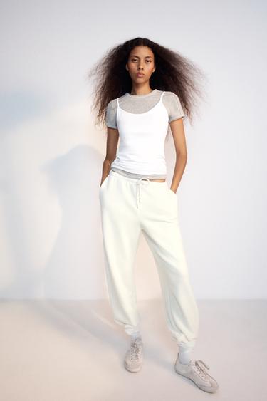 PANTALÓN JOGGER - Blanco roto de Zara