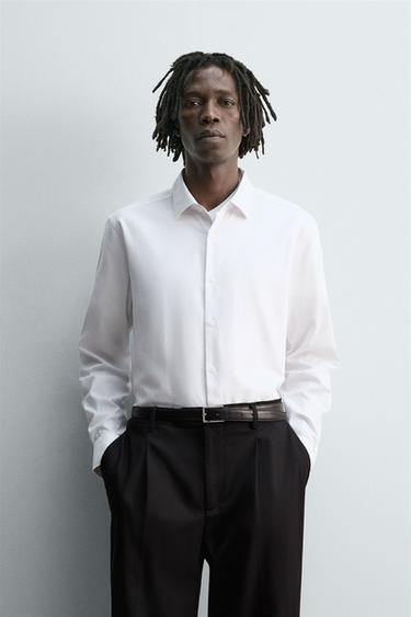 CAMISA SLIM FIT ESTRUCTURA - Blanco de Zara