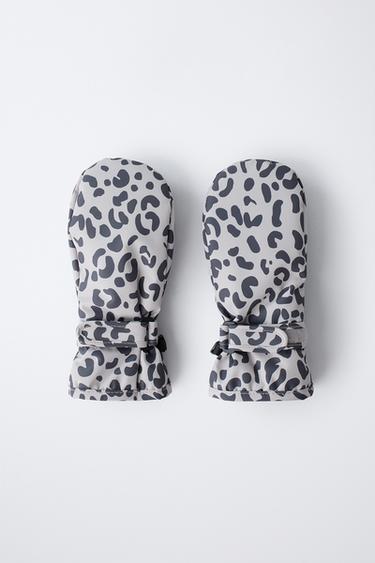 MOUFLES EN NYLON ANIMAL PRINT COUPE-VENT - Gris perle de Zara - Image 3