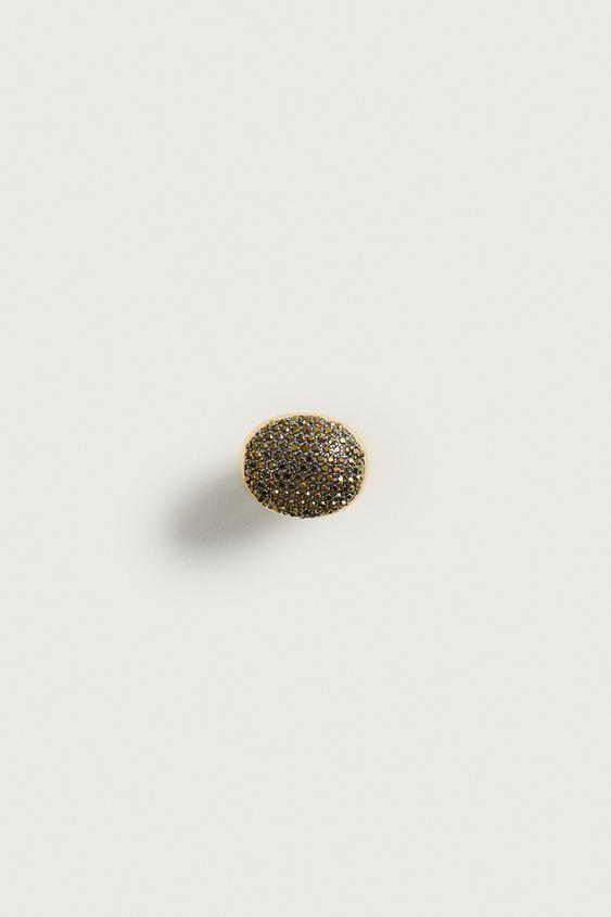 OVAL RHINESTONE RING - Golden by Zara - Image 0