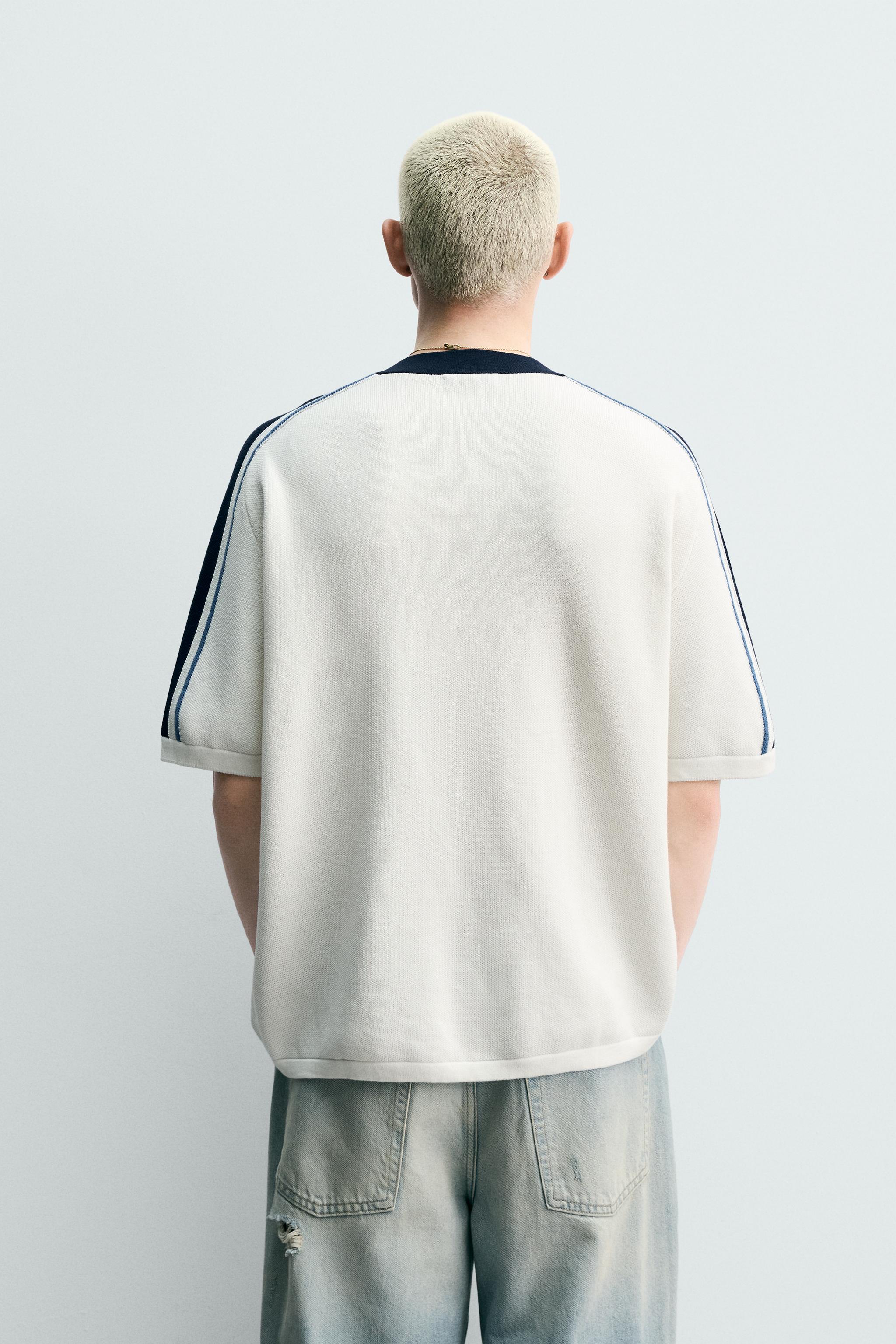RETRO STRIPE KNIT T-SHIRT - Oyster-white | ZARA United States