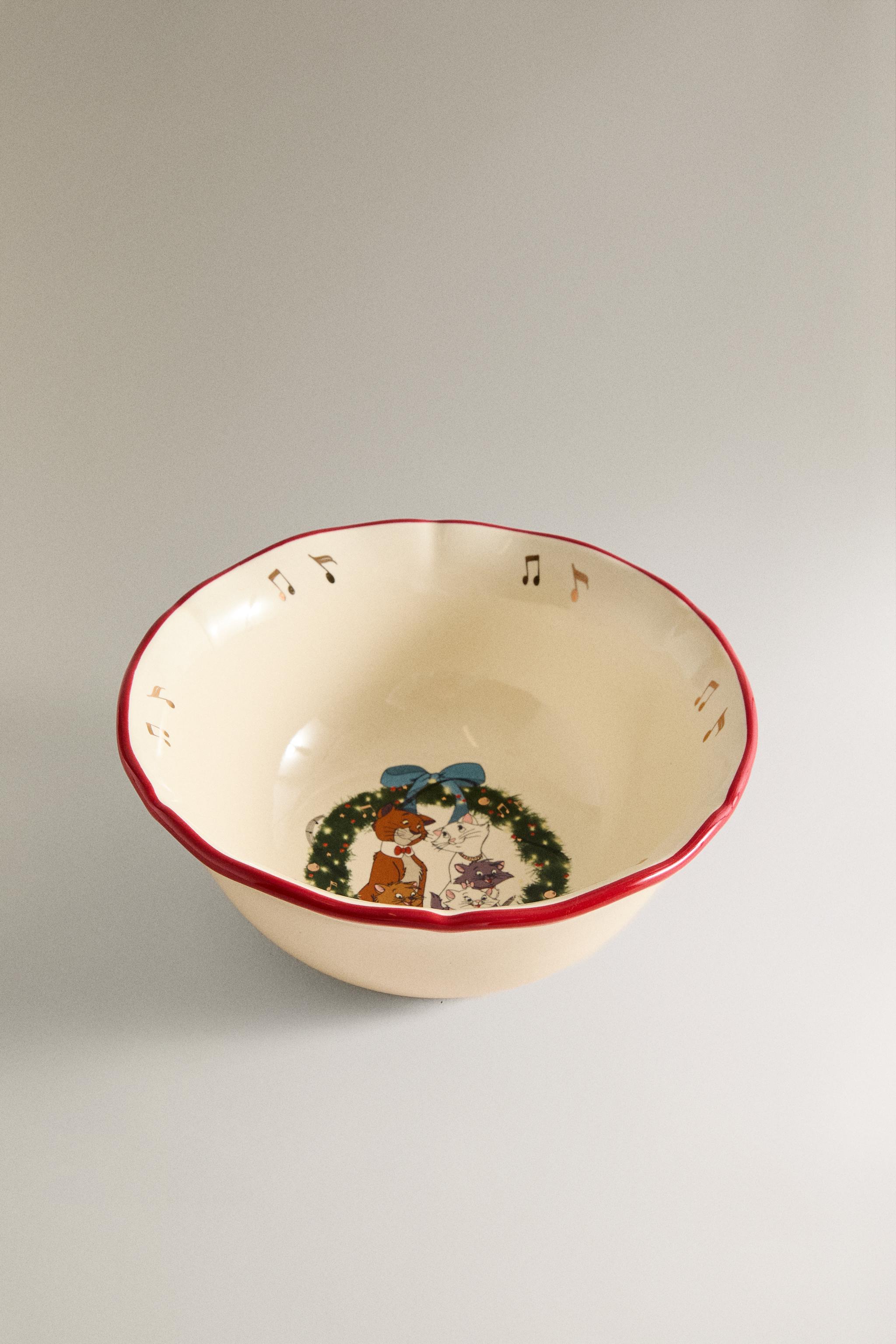 CHILDREN'S CHRISTMAS STONEWARE BOWL THE ARISTOCATS ©DISNEY