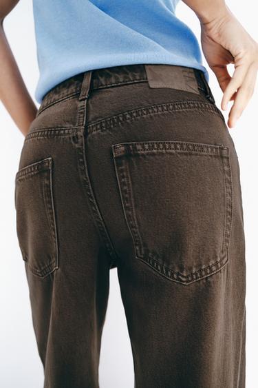 Z1975 LOOSE-FIT MID-WAIST JEANS WITH CROCHET - Brown by Zara - Image 5