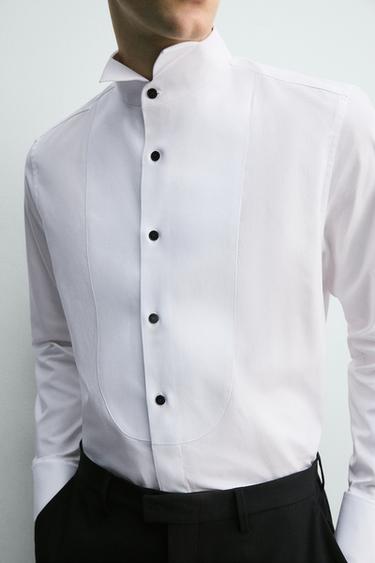 CHEMISE SMOKING À POIGNETS MOUSQUETAIRES - Blanc de Zara - Image 5