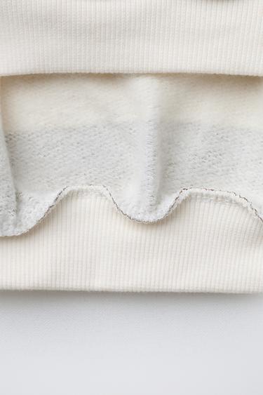 SWEAT À RAYURES BRODÉ - Marron / Écru de Zara - Image 3