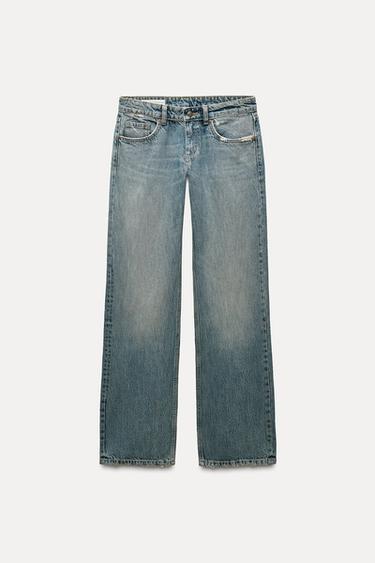 TRF WIDE-LEG LOW-RISE JEANS - Blue by Zara