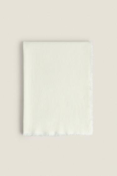 MULTIPURPOSE LINEN COTTON THROW - Oyster-white by Zara - Image 4