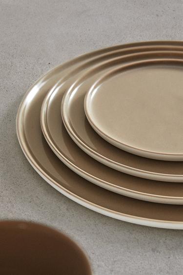LOT DE 2 - ASSIETTE L - marron/blanc de Zara - Image 2