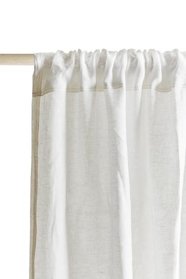 WASHED LINEN CURTAIN WITH MEDIUM OPACITY - White by Zara