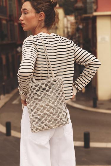 Zara WOVEN SHOPPER - Ecru - Image 0