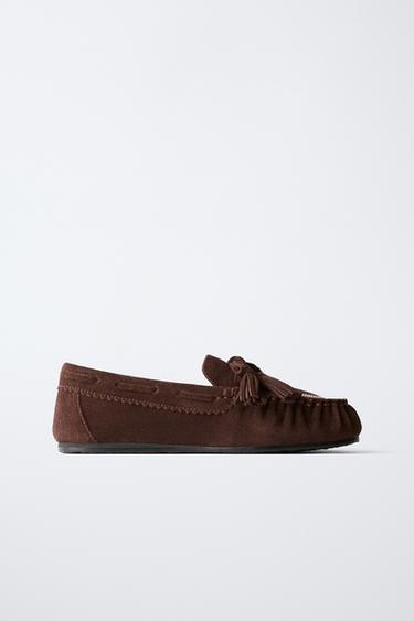 LEATHER TASSEL LOAFERS - عقيقي الخاص بـ Zara