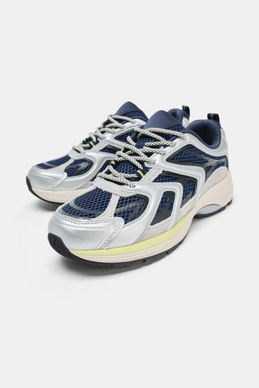 TRAINERS WITH PULL TAB - Silver by Zara - Image 2