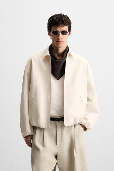CROPPED FIT JACKET - Sand by Zara