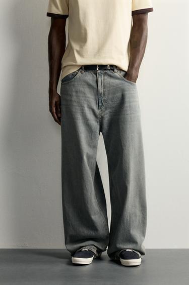 BAGGY FIT JEANS - Blue / Green by Zara