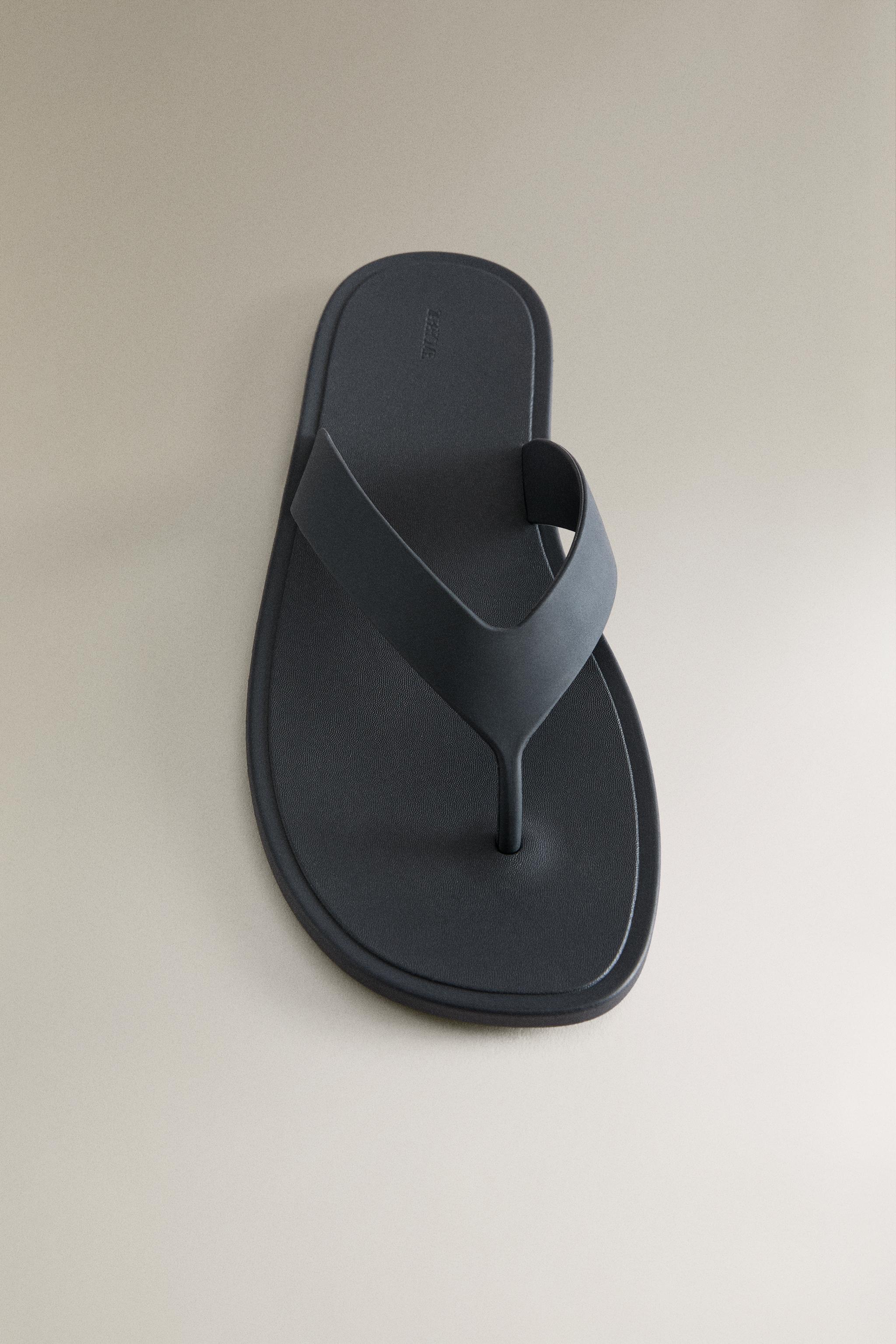 Женские сандалии Zara RUBBERISED POOL SANDALS — фото 5