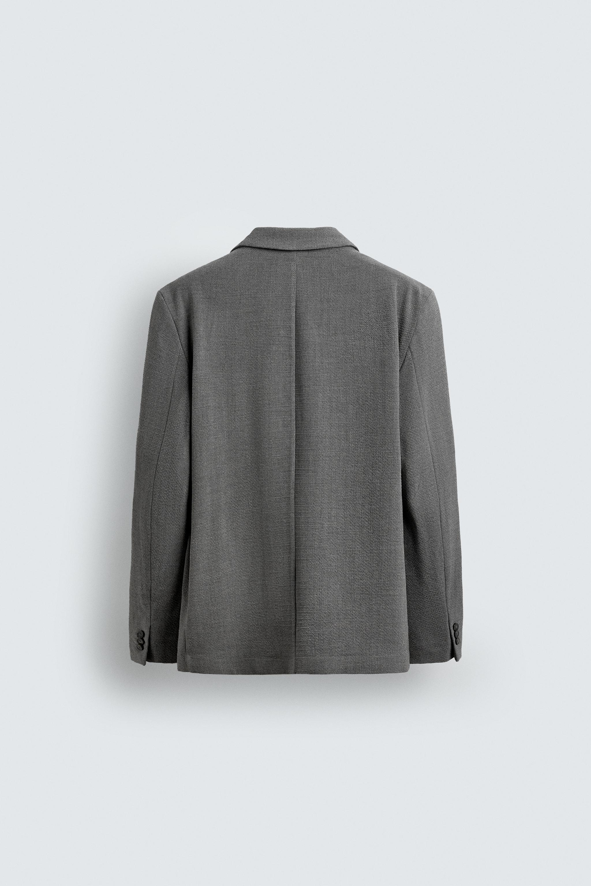 リラックスフィットヘリンボーンスーツブレザー - グレー | ZARA Japan 