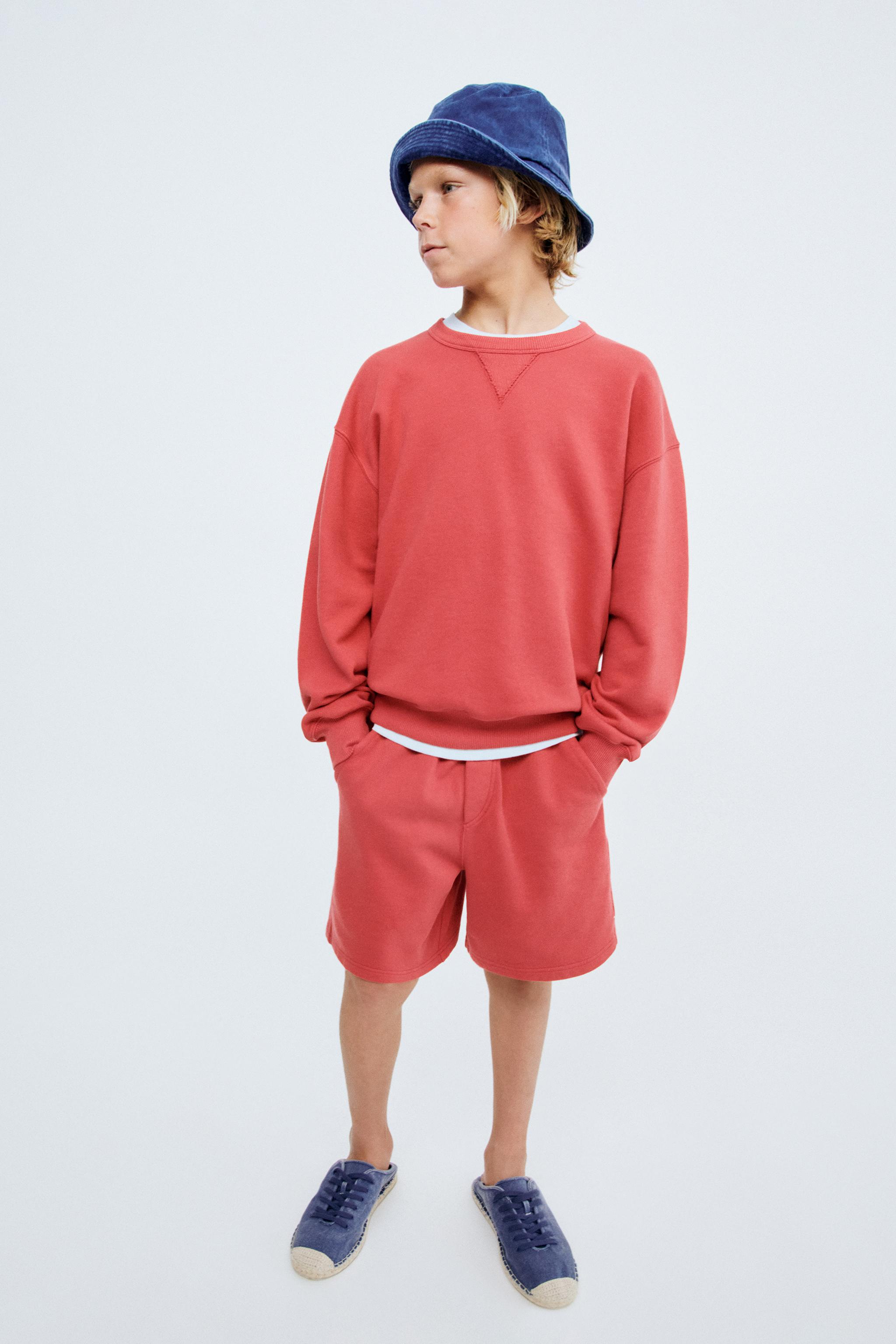 STORIESZ - PLAIN PLUSH SHORTS — Bright red