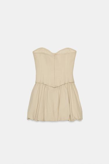 ROBE COURTE BUSTIER - Beige de Zara - Image 4