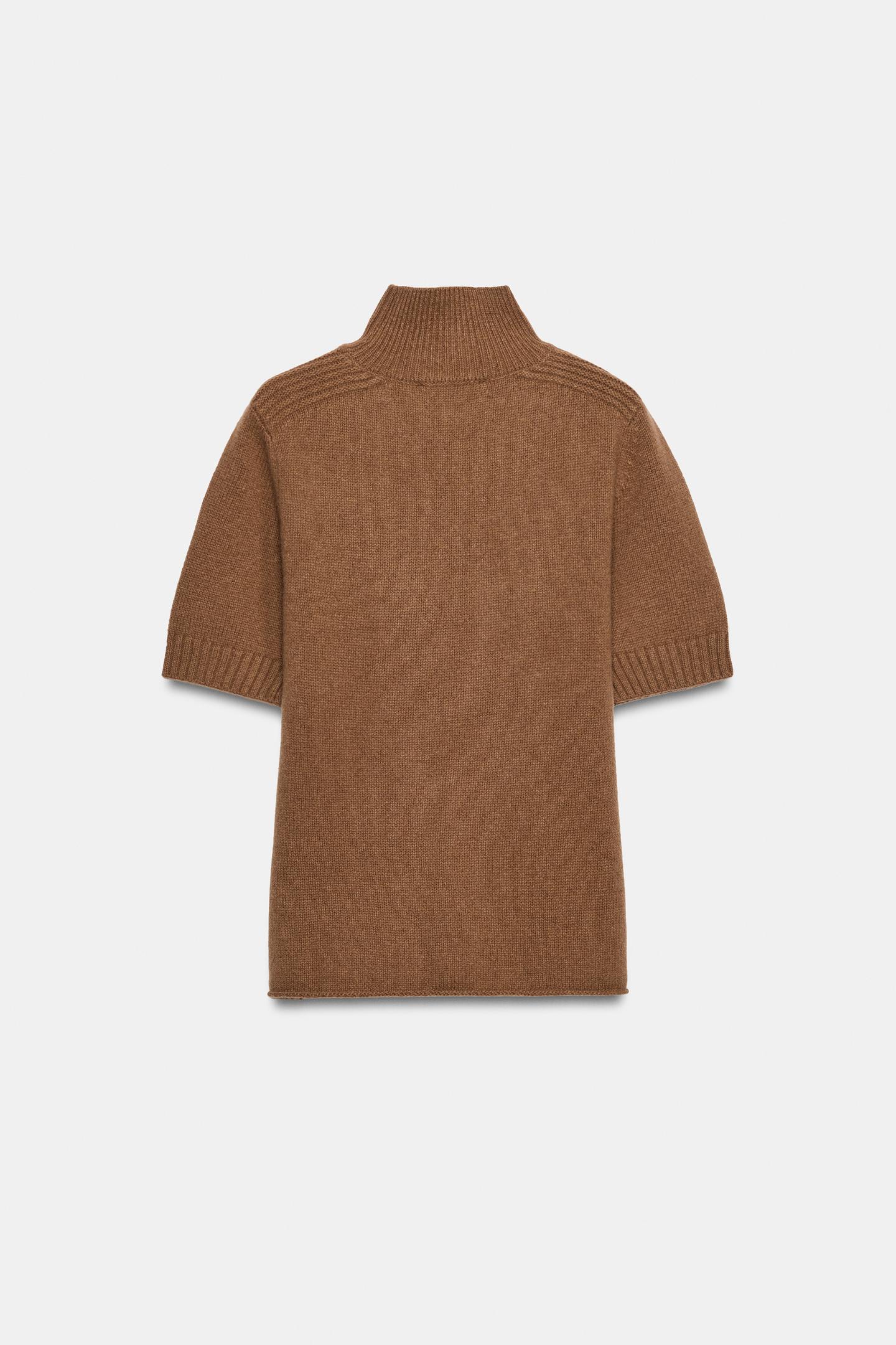 Женский свитер Zara 100% Wool Short Sleeve, цвет: Кирпичный — фото 8