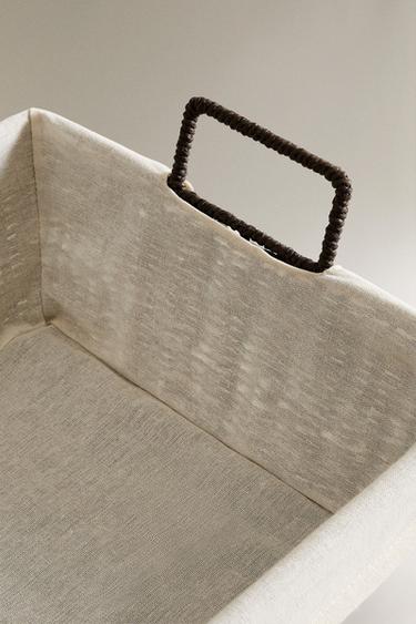 IRONING BASKET WITH COTTON LINING - Brown by Zara - Image 2