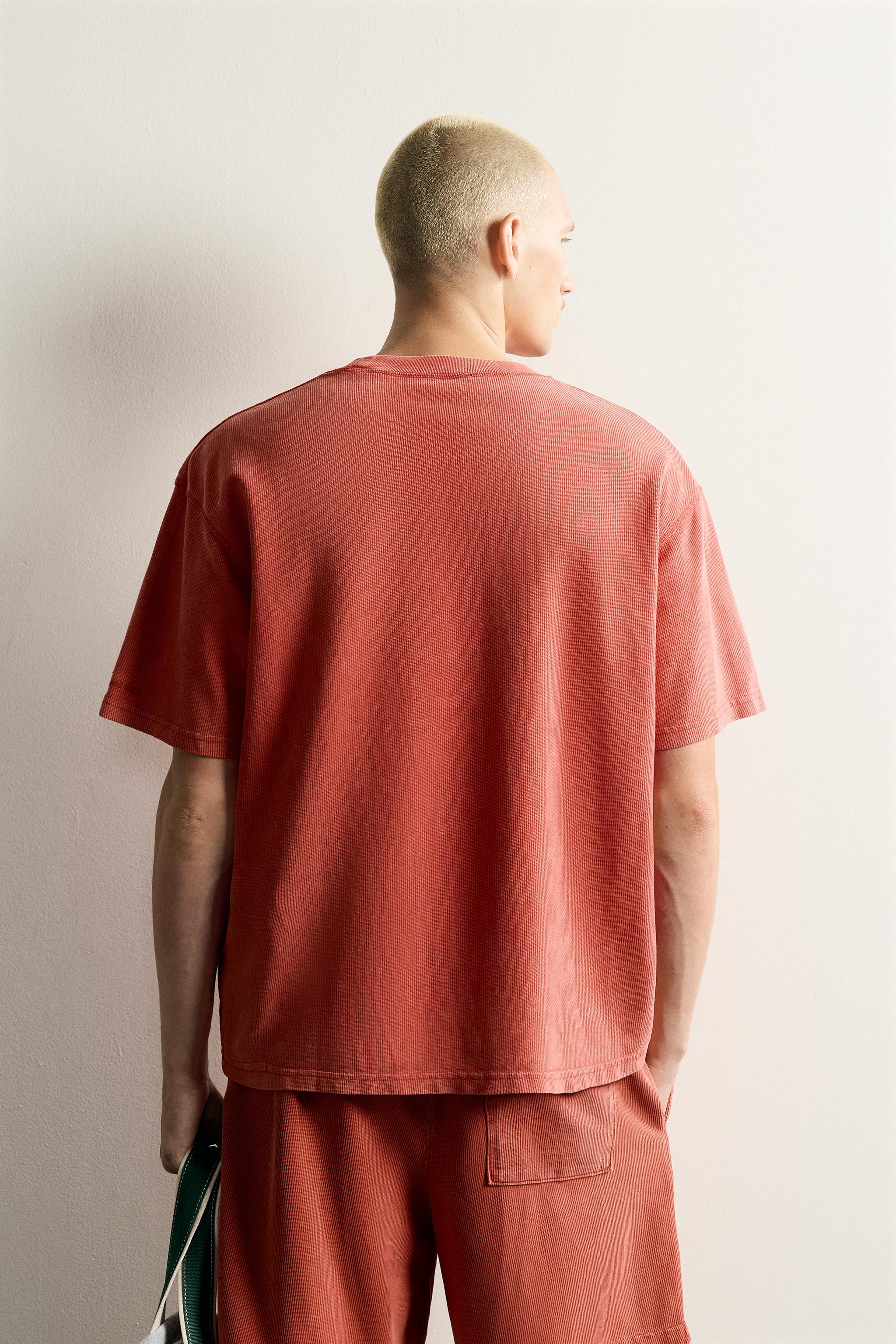 Zara YIKAMA EFEKTLİ GOFRE KUMAŞ T-SHIRT görsel 3