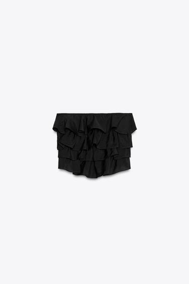 BANDEAU-TOP MIT VOLANTS - Schwarz von Zara - Bild 0