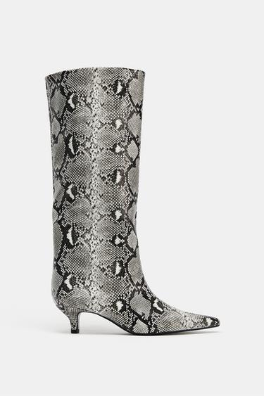 ANIMAL PRINT HEEL BOOTS - Snakeskin by Zara