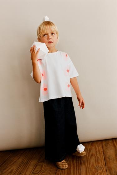 Zara PRINTED T-SHIRT - White