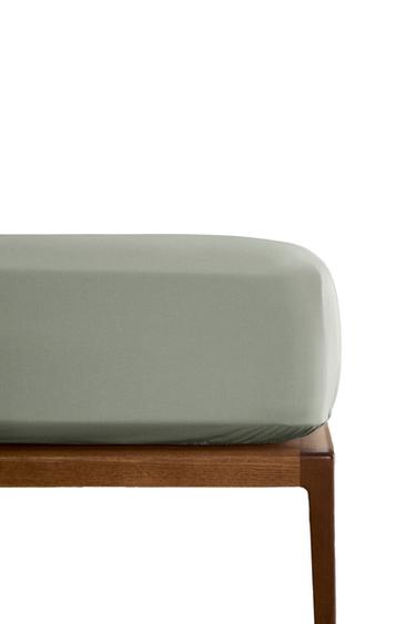 LENZUOLO CON ANGOLI COTONE PERCALLE | 30 CM ALTEZZA (300 FILI) - Verde acqua di Zara