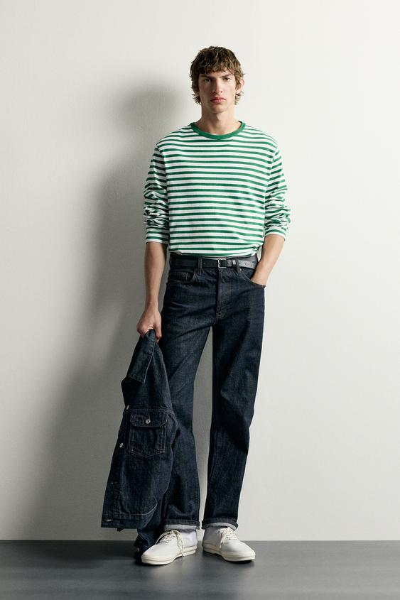 T-SHIRT RAYÉ 0FR. PARIS X ZARA - Vert clair de Zara - Image 0