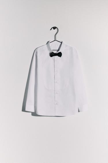 CHEMISE NŒUD PAPILLON EN SATIN DÉTACHABLE - Blanc de Zara