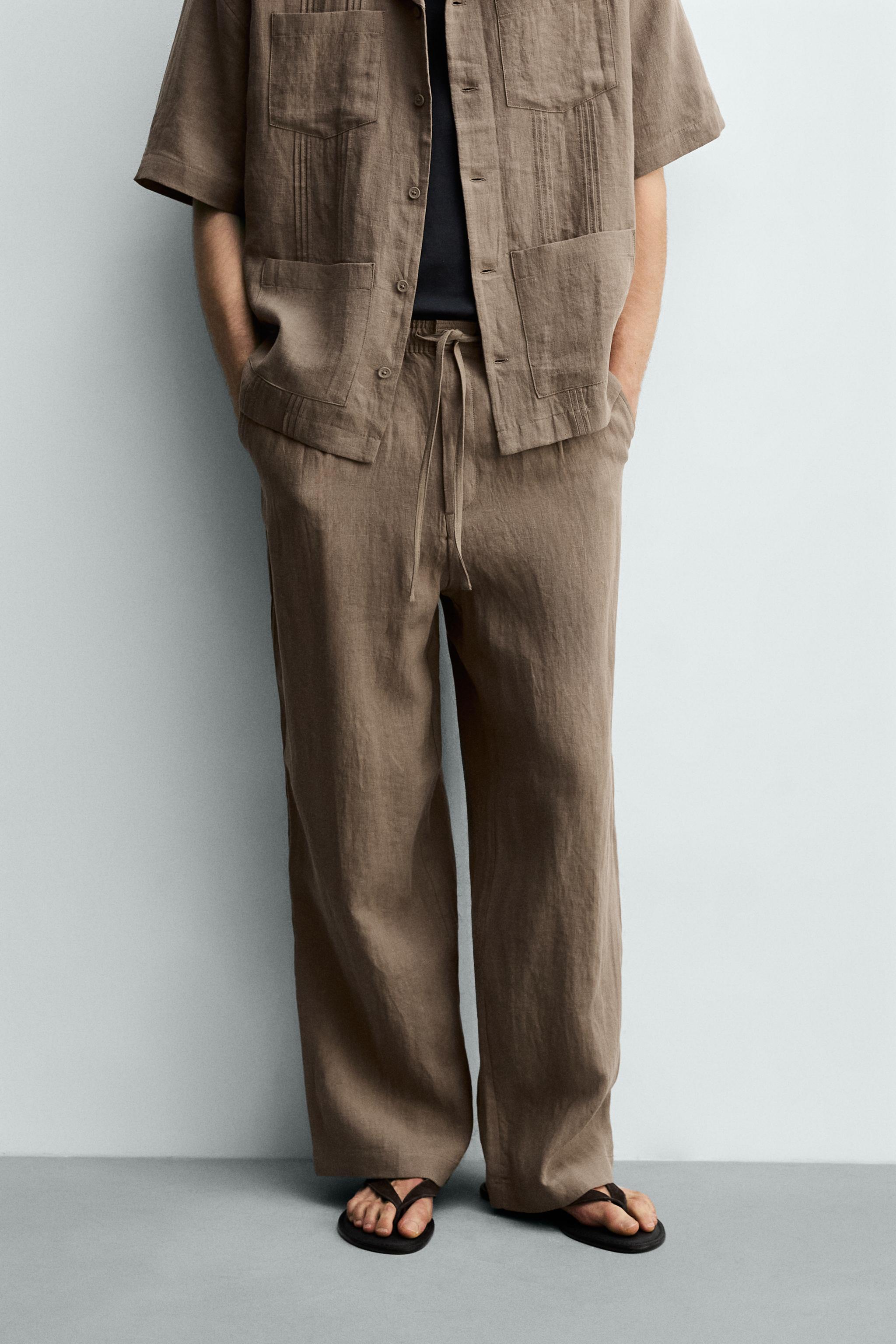 100% LINEN RELAXED FIT PANTS