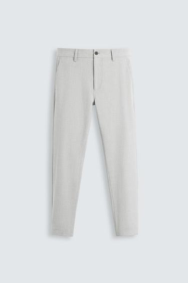 TEXTURED COMFORT TROUSERS - Light grey by Zara