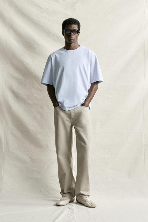 HEAVYWEIGHT SHORT SLEEVE T-SHIRT - Light sky blue by Zara - Image 0