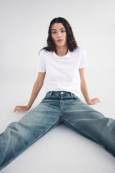 Zara BASIC ROUND NECK T-SHIRT - White