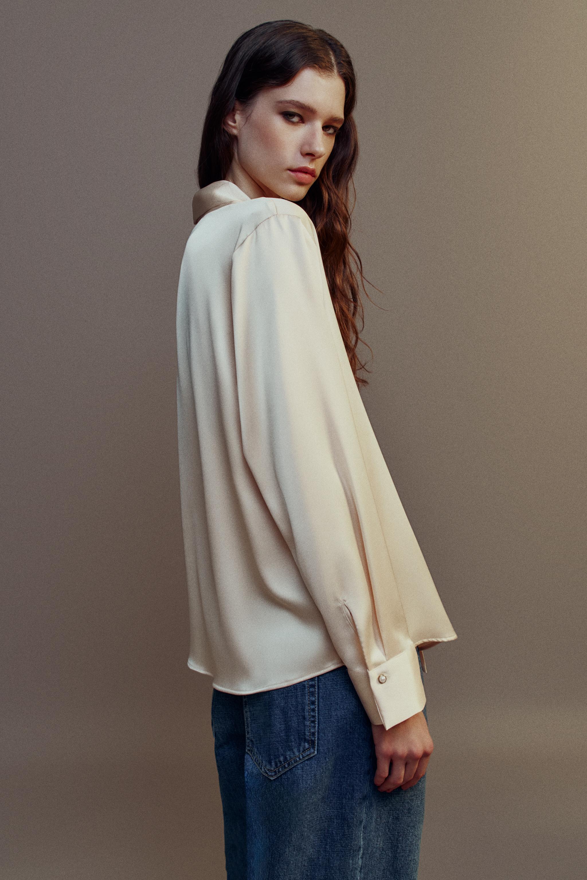 BLOUSE SATINÉE FOULARD