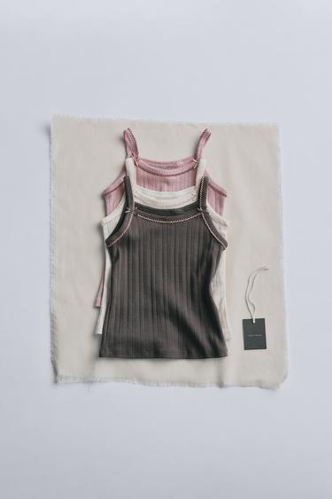 TIMELESZ - PACK CAMISETAS PESPUNTE - Marrón de Zara