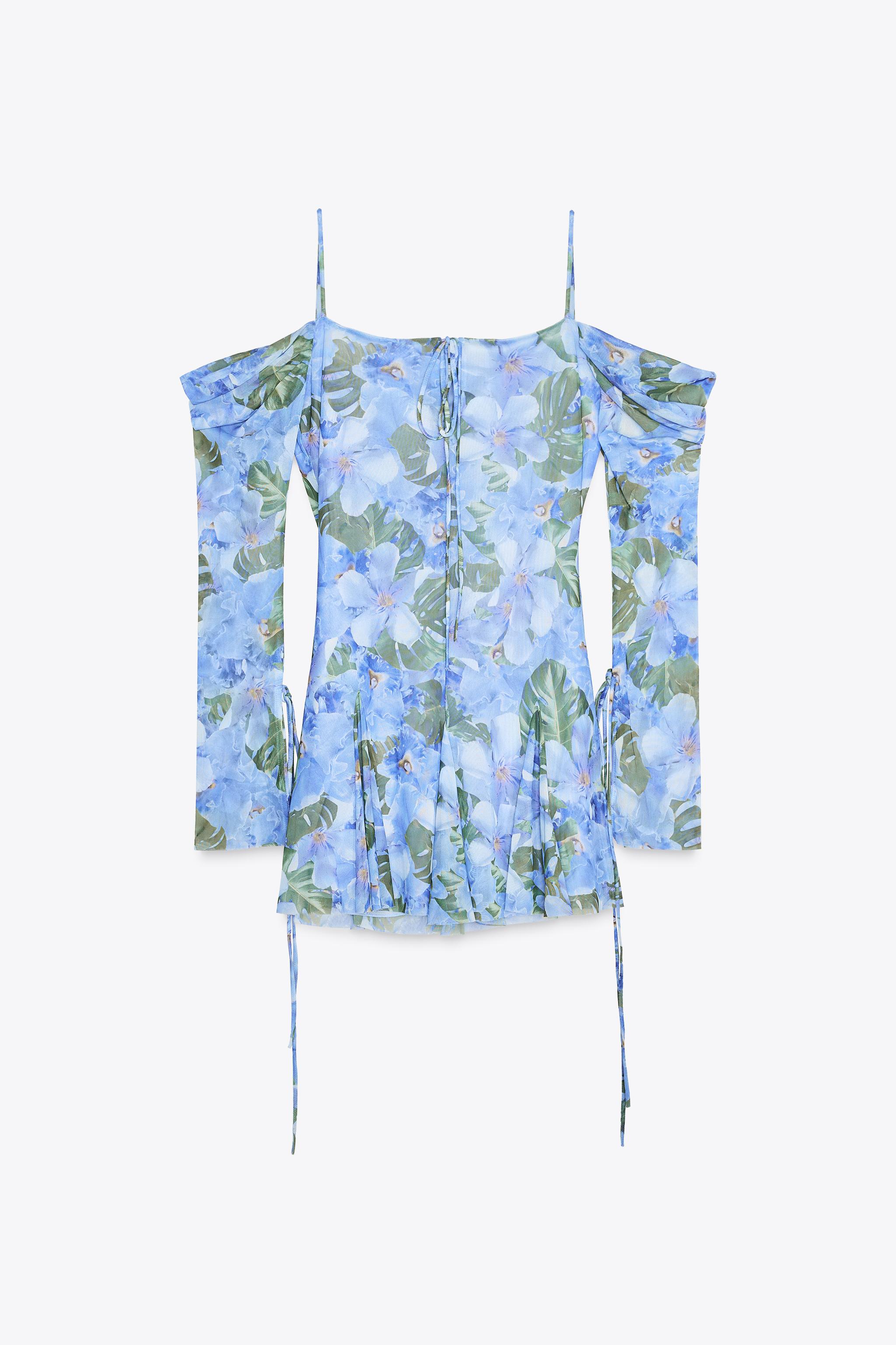 PRINTED TULLE DRESS - Purples | ZARA United States