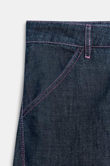 LINEN BARREL TROUSERS - Indigo by Zara - Image 10