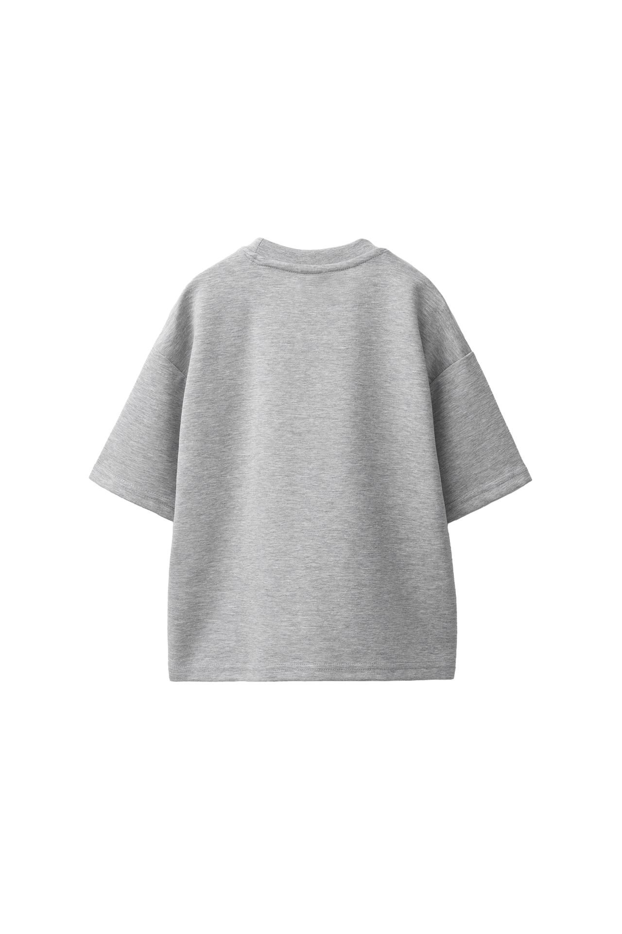 INTERLOCK PLAIN T-SHIRT — Gray marl