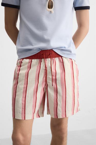 MAILLOT DE BAIN LONG À RAYURES - Rose de Zara - Image 5