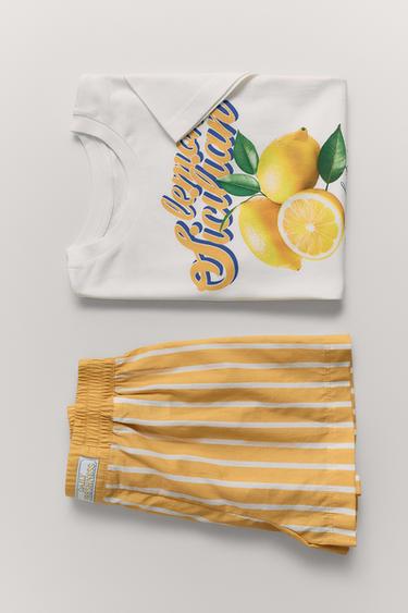 6-14 YEARS/ STRIPED LEMON PYJAMAS - Orange by Zara