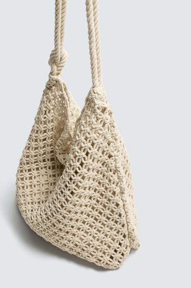 SAC PORTÉ ÉPAULE MACRAMÉ - Marron sable de Zara - Image 6