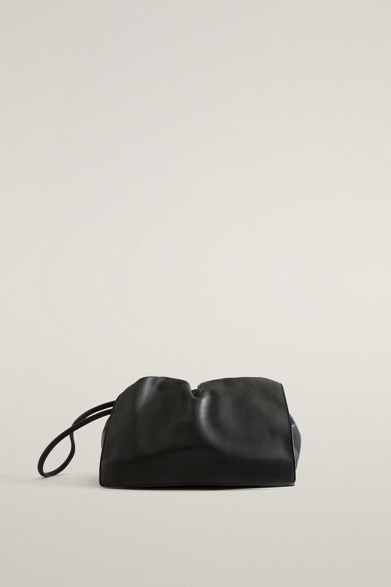 Zara NAPA LEATHER POUCH MAKEUP BAG - Black - Image 0