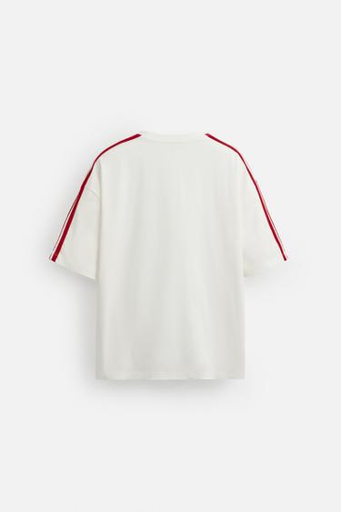 FLAG EMBROIDERY T-SHIRT - Oyster-white by Zara - Image 6