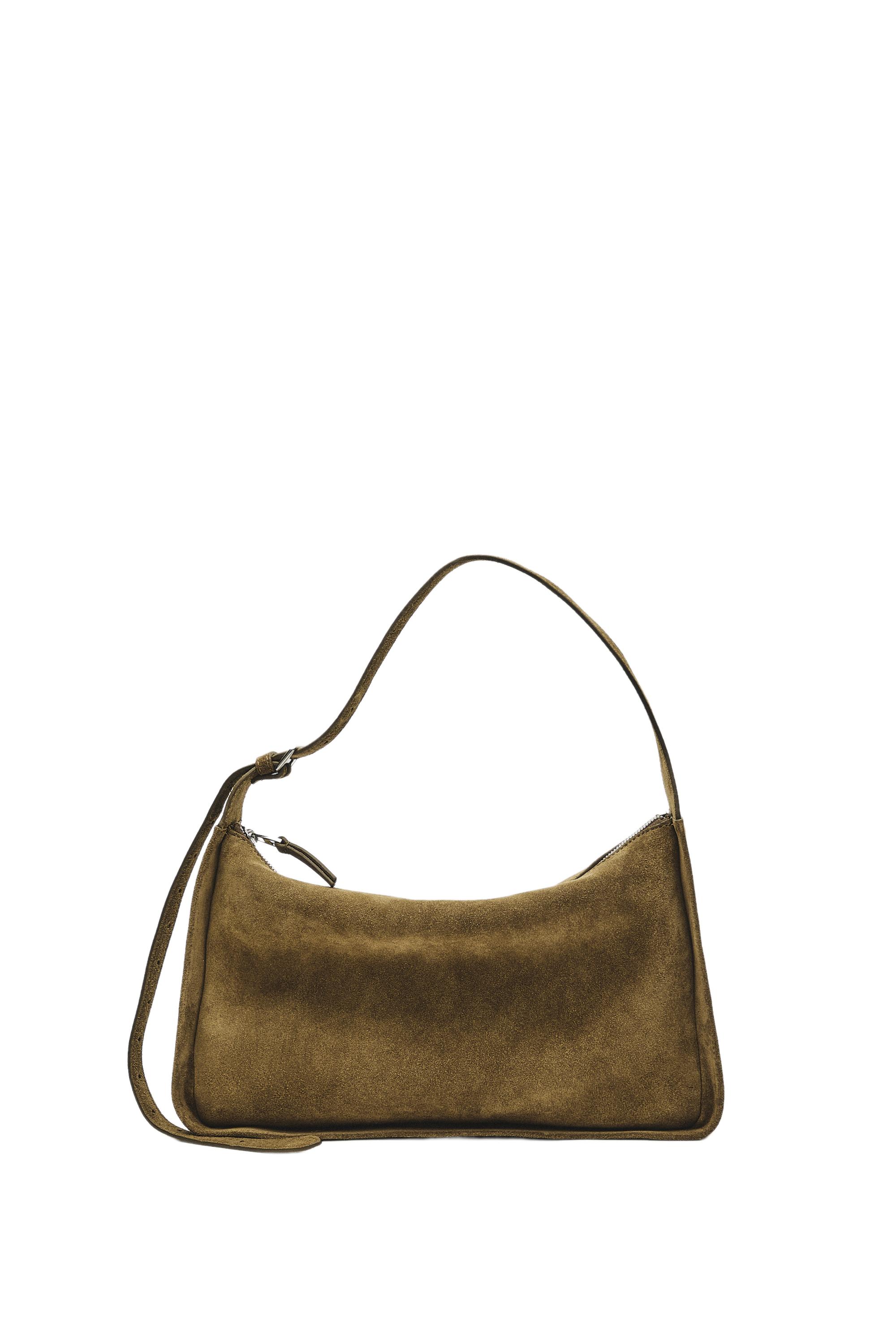 Split suede leather crossbody bag — 566