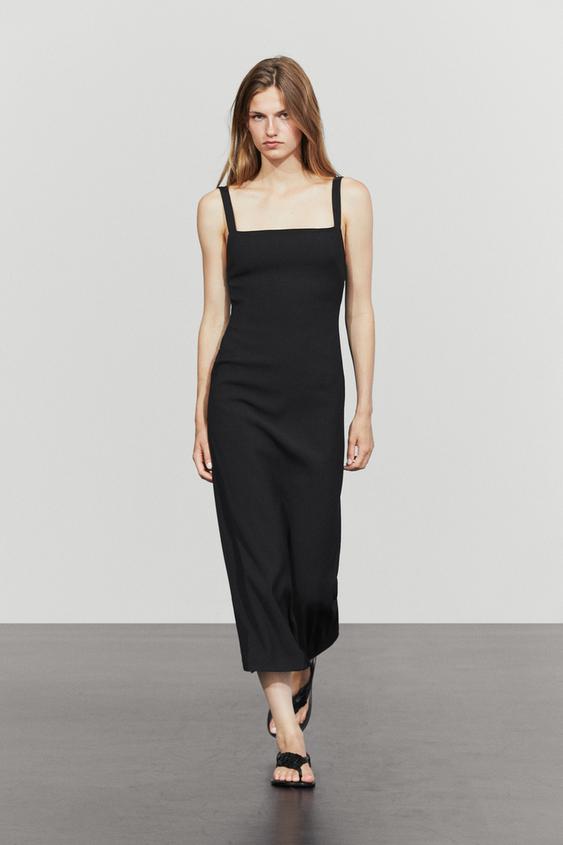 Robe midi à bretelles avec plastron - Divers de Zara - Image 0