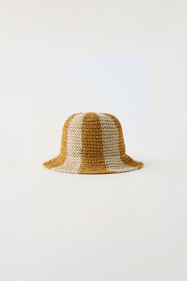 STRIPED BUCKET HAT - Mustard by Zara - Image 0